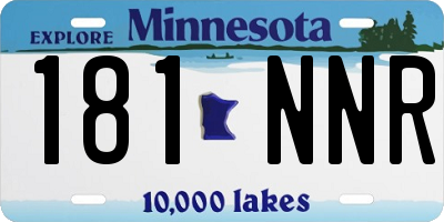 MN license plate 181NNR