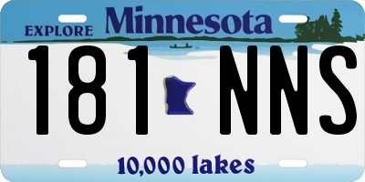 MN license plate 181NNS