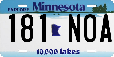 MN license plate 181NOA