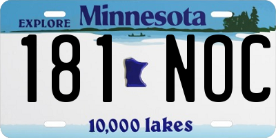 MN license plate 181NOC