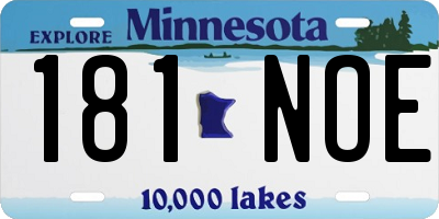 MN license plate 181NOE