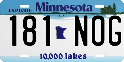 MN license plate 181NOG