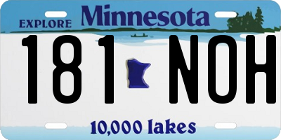 MN license plate 181NOH