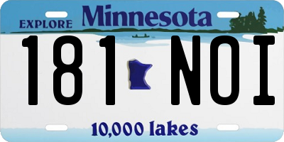 MN license plate 181NOI