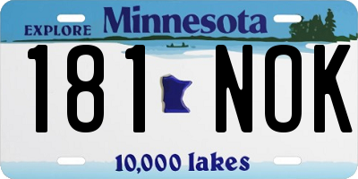 MN license plate 181NOK