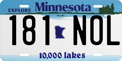 MN license plate 181NOL