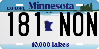 MN license plate 181NON