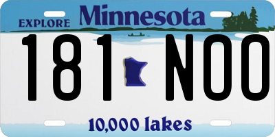 MN license plate 181NOO
