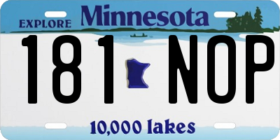 MN license plate 181NOP