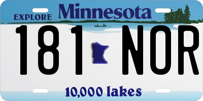 MN license plate 181NOR