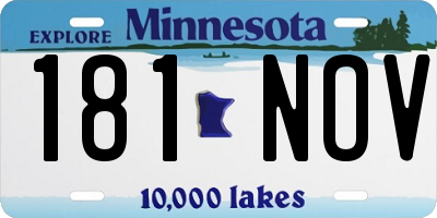 MN license plate 181NOV