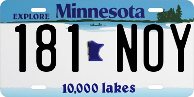 MN license plate 181NOY