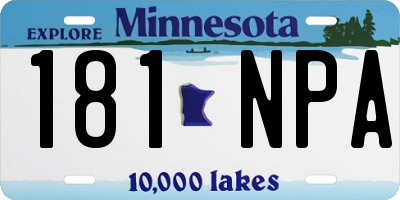 MN license plate 181NPA