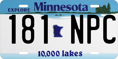 MN license plate 181NPC