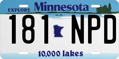 MN license plate 181NPD