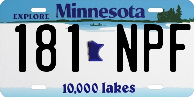 MN license plate 181NPF