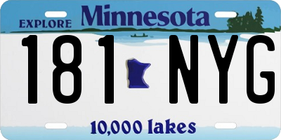 MN license plate 181NYG
