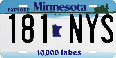 MN license plate 181NYS