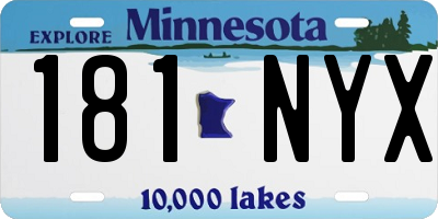 MN license plate 181NYX