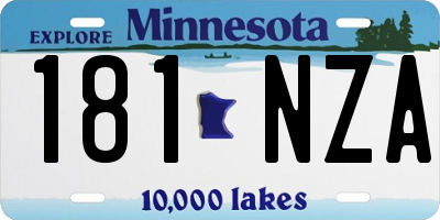 MN license plate 181NZA