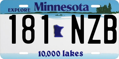 MN license plate 181NZB