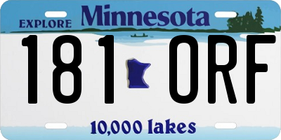 MN license plate 181ORF