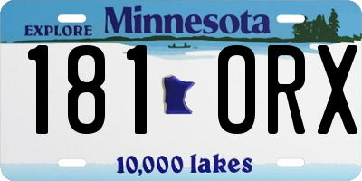MN license plate 181ORX