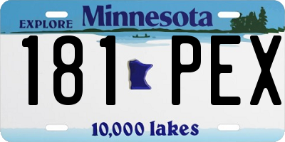 MN license plate 181PEX