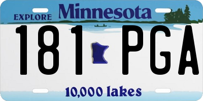 MN license plate 181PGA