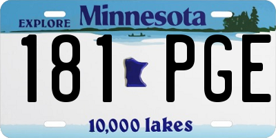 MN license plate 181PGE