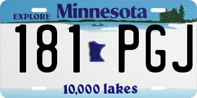 MN license plate 181PGJ