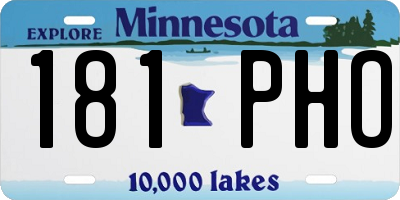 MN license plate 181PHO