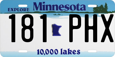 MN license plate 181PHX