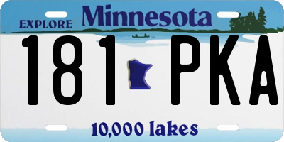MN license plate 181PKA