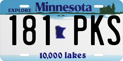 MN license plate 181PKS