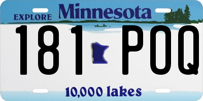 MN license plate 181POQ