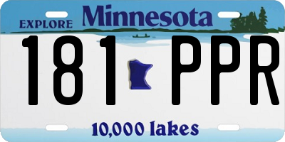 MN license plate 181PPR