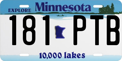 MN license plate 181PTB