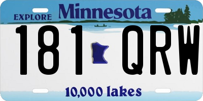 MN license plate 181QRW