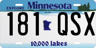 MN license plate 181QSX