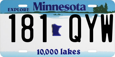 MN license plate 181QYW