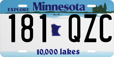MN license plate 181QZC