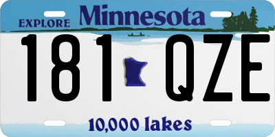 MN license plate 181QZE
