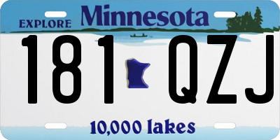 MN license plate 181QZJ