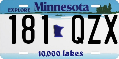 MN license plate 181QZX