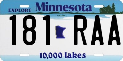 MN license plate 181RAA