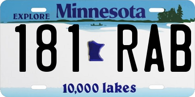 MN license plate 181RAB