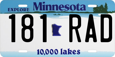 MN license plate 181RAD