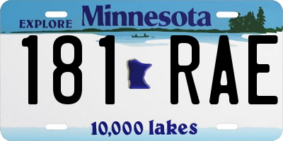 MN license plate 181RAE