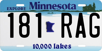 MN license plate 181RAG